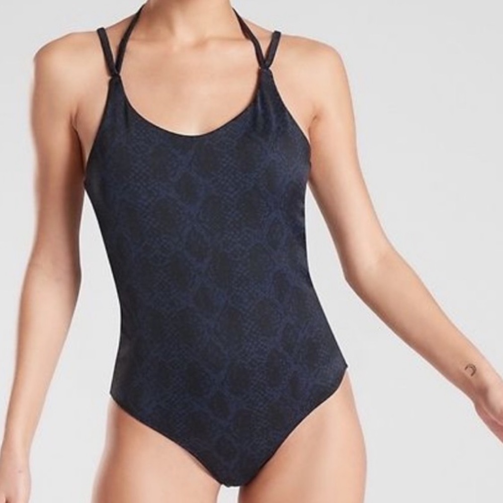 ATHLETA Snake Keyhole One Piece Swimsuit